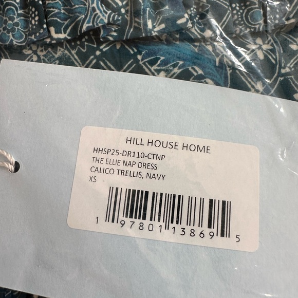 NEW Hill House Cosima Nap dress. Calico Trellis, Navy. XS. NWT - Picture 5 of 6